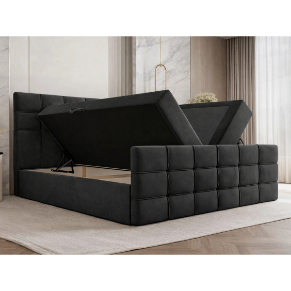 ŁÓŻKO KONTYNENTALNE 180X200 Z MATERACEM BONELL DO SYPIALNI PAROS - POJEMNIK NA POŚCIEL